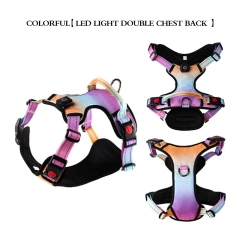 Dog luminous chest and back,LED light-up chest strap,Comfortable, breathable and luminous harness