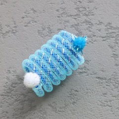 1pcs Colorful Spring Cat Toy Chew Resistant Elastic Wool Ball Spring Toys for Cats Tease Pet Supplies