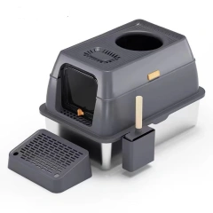 Stainless Steel Easy To Clean Large Anti-Splash, Anti-Leak And Anti-Splash Closed Litter Box