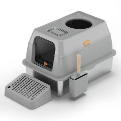 Stainless Steel Easy To Clean Large Anti-Splash, Anti-Leak And Anti-Splash Closed Litter Box