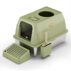 Stainless Steel Easy To Clean Large Anti-Splash, Anti-Leak And Anti-Splash Closed Litter Box