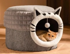 Cat bed universal four seasons closed sense of security winter warm super large cat bed house kitten pet bed