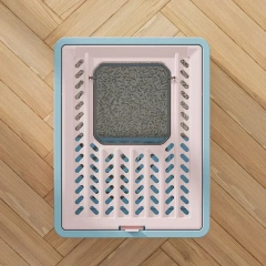 Front Entry Top Exit Cat Litter Box with Lid Foldable Large Kitty Litter Boxes Drawer type Cats Toilet Including Scoop Plastic