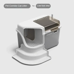 Litter Box Corridor Type Fully Enclosed Splash-Proof Deodorant Cat Litter Basin Corridor Oversized Cat Toilet Pet