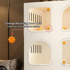 Cat Cages Indoor with Litter Box, Thicken Plastic + Resin Material, 2/3-Tier Large Cat Cage Indoor Enclosure