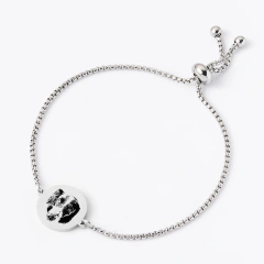 Stainless Steel Adjustable Custom Engrave Picture Couple Boho Bracelets Chains for Women's Pendant Bracelet Jewelry Gifts