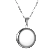 Custom Photo & Text Stainless Steel Locket Necklace Pendant 25mm Round Photo Locket Jewelry Gifts for Women Men 3 Colors
