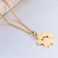 2023 1PCS New Stainless Steel Dog Paw Pendant Necklace For Women Jewelry Accessories Animal Paw Pet Choker Footprints