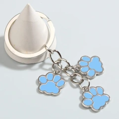 Cute Keychain Cat Dog Paw Key Ring Footprints Enamel Key Chains For Women Men Handbag Accessorie DIY Handmade Jewelry Gifts