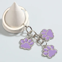 Cute Keychain Cat Dog Paw Key Ring Footprints Enamel Key Chains For Women Men Handbag Accessorie DIY Handmade Jewelry Gifts