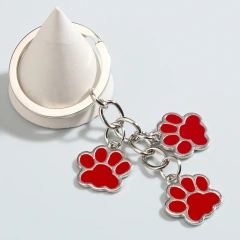 Cute Keychain Cat Dog Paw Key Ring Footprints Enamel Key Chains For Women Men Handbag Accessorie DIY Handmade Jewelry Gifts