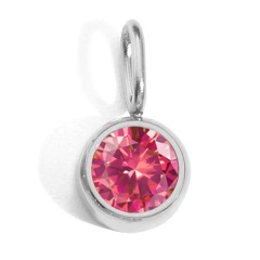 Waterproof 12 Month Crystal Birthstone 14K Gold Plated Stainless Steel 8MM Birthstone Bezel Pendant DIY Charm