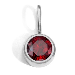 Waterproof 12 Month Crystal Birthstone 14K Gold Plated Stainless Steel 8MM Birthstone Bezel Pendant DIY Charm