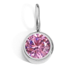Waterproof 12 Month Crystal Birthstone 14K Gold Plated Stainless Steel 8MM Birthstone Bezel Pendant DIY Charm
