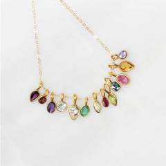 Fashionable and popular colorful 12 birthstone pendants DIY