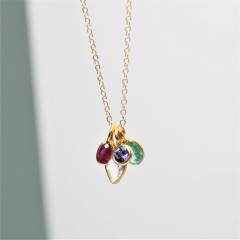 Fashionable and popular colorful 12 birthstone pendants DIY