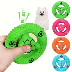 1pcs Football Basketball Design Pet Grinding Teeth Squeaky Plush Toy,Chewing Toy for Dog Interactive Supply