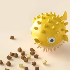Bouncing fish dog toy leakage ball for relieving boredom, grinding teeth, bite resistance, sound ball, large and small dog pet s
