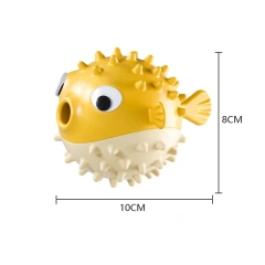 Bouncing fish dog toy leakage ball for relieving boredom, grinding teeth, bite resistance, sound ball, large and small dog pet s