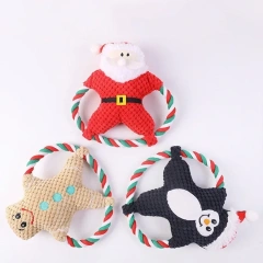 1PC Dog Toy Sound, Teeth Grinding, Bite Resistant Christmas Frisbee