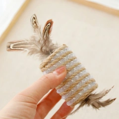 Cat Double Feather Hemp Rope Hose Tube Roller Within Sand Cat Toy chase Interactive Cat Toy