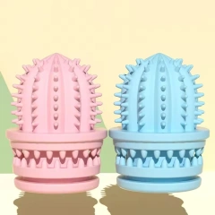 New Eco-Friendly Dog Chew Toy Durable Teeth Cleaning Cactus Shape Toothbrush Natural Rubber Food Grade Squeaky Christmas Gift