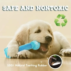 Summer Dog Chew Toys Teething Balls Durable Frozen Puppy Rubber Bone Toys Teeth Cleaning Bones Chewing Training Pet Supplies