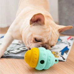 Silicone Pinecone Dog Toy Leak Proof Puzzle Design Bite Resistant Teeth Grinding Interactive Feeding Dog Toy New 2025