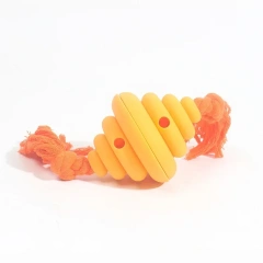 Pet Gnawing Toy Honeycomb Shaped Dog Leakage Food Interactive Toy with Anti Tear Rope Pet Dog Outdoor Throwing Toys Pet Supplies