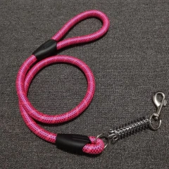 Reflective Dia. 1.8cm Length 60cm Nylon Dog Leash Super Strong Dog Collar For Medium Large Dogs with Spring Anti Pull Leash