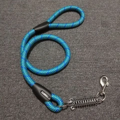 Reflective Dia. 1.8cm Length 60cm Nylon Dog Leash Super Strong Dog Collar For Medium Large Dogs with Spring Anti Pull Leash