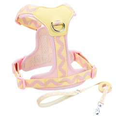 Printed ribbon Pet Dog Harness.