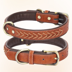 New Arrival Pet Collars Luxury Personalized Braided Designer Colorful Adjustable Leather Dog Collar Wholesale