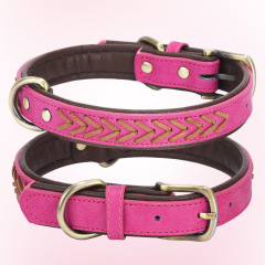 New Arrival Pet Collars Luxury Personalized Braided Designer Colorful Adjustable Leather Dog Collar Wholesale