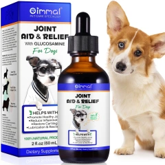 Oimmal 60ml Natural Organic Pet Liquid Support Supplements Hip and Joint Drops for Dogs Healthy Cartilage With Glucosamine