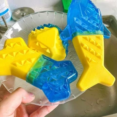 Water-Filling & Freezing Dog Chew Toy, TPR Material, Shark/Bone/Hexagon Shapes for Teething & Cooling