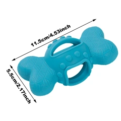 Soft Puppy Teething Toy Tpr Food Treat Bone Toy Food Leakage Chewing Bone Interactive Biting Toys for Healthy Teeth and Gums