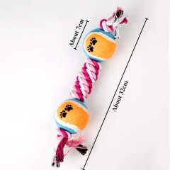 32cm Dog Chew Toy Pet Dog Training Toys Double Ball Cotton Rope Toy Bite Resistance Pet Teeth Clean Training Tools