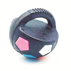 High Quality Animal Dog Toys Soccer Ball Durable Teeth Grinding & Training Interactive Squeaky Pet Football with Handle TPR