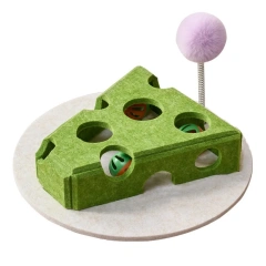 Felt Cat Puzzle Toy Hollow Interactive Cat Claw Grinding Toys Scratch Resistant with Ball Teasing Cat Box For Cats Kitten