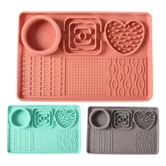 Dog Licking Mat Silicone Dog Food Mat Non-slip Slow Feeder Bowl Interactive Puzzle Toy For Mental Stimulation Sensory Enrichment