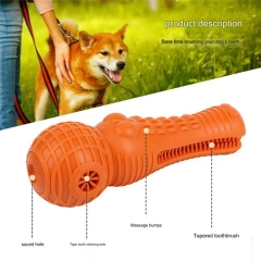 AB15-Dog Toy Gnawing Simulation Crocodile Molar Stick Dog Toothbrush Vocal Teeth Cleaning Orange