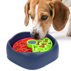 Dog Puzzle Slow Feeder 3-layer Slow Feeder Bowl Pet Slow Eating Interactive Anti-Choking for Large Medium Small Dogs Feeder Bowl