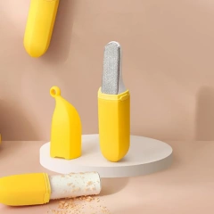 Banana-Shaped Cartoon Cat Lint Roller Two-in-one Static Brush Reusable Pet Hair Remover for Clothing Furniture Carpet Cleaning