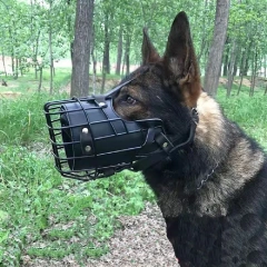 Tactical Mouth Cage German Wrangler Working Dog Training Big Dog Anti Bite Impact Practical Stainless Steel Cowhide Mouth Cover