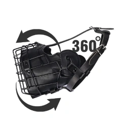 Tactical Mouth Cage German Wrangler Working Dog Training Big Dog Anti Bite Impact Practical Stainless Steel Cowhide Mouth Cover