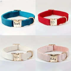 Personalized Dog Collar with Name and Phone Number Engraved,Adjustable Custom Puppy Collar,Organic Pet Collar for Small Medium