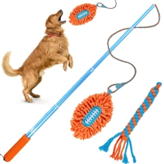 Outdoor Telescopic Dog Training Stick American Football Toy Bite-resistant Knot Interactive Pet Interactive Movement Toy