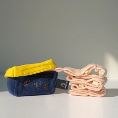 Cute hidden food leaky pet sound paper sound toy canned dog plush toy