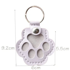 Leather Memorial Pet Hair Storage Bag Cat Paw Keychain Handmade Homemade Pet Memorial Keychain
